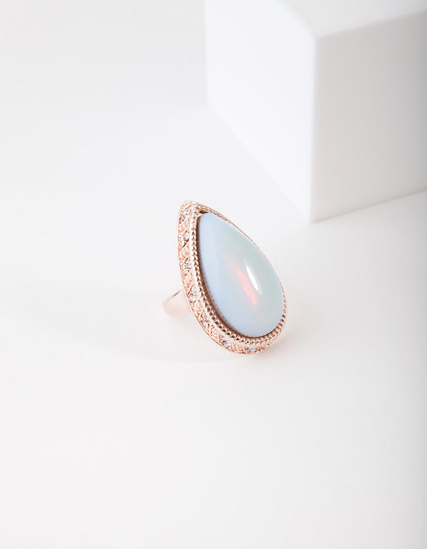 Rose Gold Moonstone Semi-Precious Ring