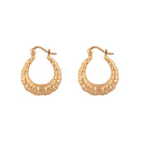 Gold Plated Sterling Silver Bamboo Hoop Earrings - link has visual effect only