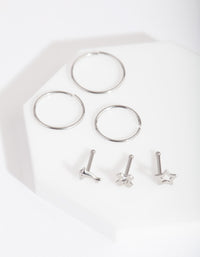 Surgical Steel Dolphin Motif Nose Piercing 6-Pack - link has visual effect only