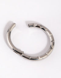 Silver Diamond Cut Hinged Cartilage Ring - link has visual effect only