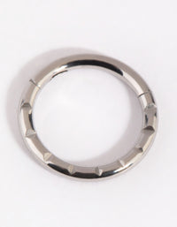 Silver Diamond Cut Hinged Cartilage Ring - link has visual effect only