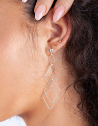 Silver Fine Diamond Cut Earrings - link has visual effect only