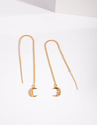 Gold Plated Sterling Silver Moon Thread Earrings - link has visual effect only