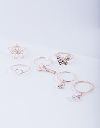 Rose Gold Nature Shapes Ring Pack - link has visual effect only