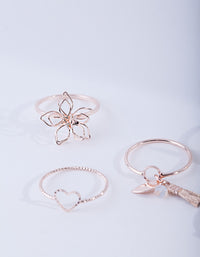 Rose Gold Nature Shapes Ring Pack - link has visual effect only