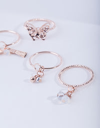 Rose Gold Nature Shapes Ring Pack - link has visual effect only