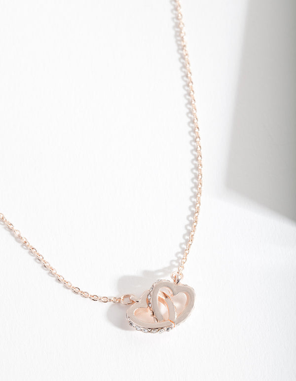 Rose Gold Double Heart Necklace