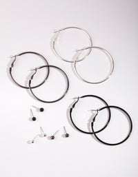 Mixed Metal Stud & Hoop Earring 6-Pack - link has visual effect only