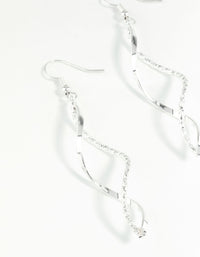 Silver Diamond Cut Twist Earrings - link has visual effect only