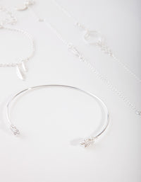 Silver Leaf Bracelet 4-Pack - link has visual effect only