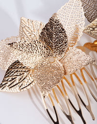 Gold Textured Flower Comb - link has visual effect only