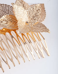 Gold Textured Flower Comb - link has visual effect only