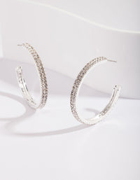 Double Row Diamante Hoop Earrings - link has visual effect only