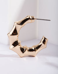 Gold Bamboo 3/4 Hoop Earrings - link has visual effect only