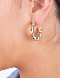 Gold Bamboo 3/4 Hoop Earrings - link has visual effect only