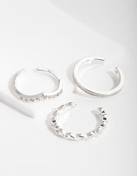 Silver Diamante Band Toe Ring Pack - link has visual effect only