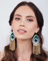 Peacock Chain Chandelier Earrings - link has visual effect only