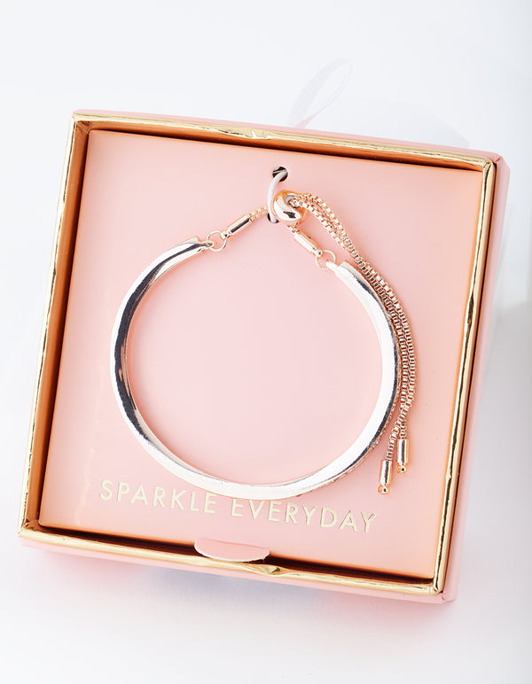 Rose Gold Diamante Bangle Gift Box