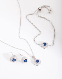 Blue Diamond Simulant Round Jewellery Set - link has visual effect only