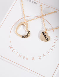 Mother & Daughter Gold Necklace Set - link has visual effect only