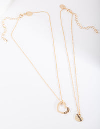 Mother & Daughter Gold Necklace Set - link has visual effect only