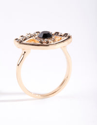 Black Eyelash Evil Eye Ring - link has visual effect only