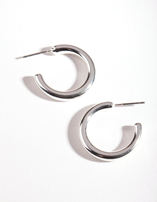 Silver Chunky Mini Hoop Earrings