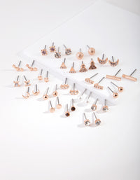 Rose Gold Classic Mixed Stud Earring Pack - link has visual effect only