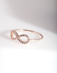 Rose Gold Cubic Zirconia Infinity Ring - link has visual effect only