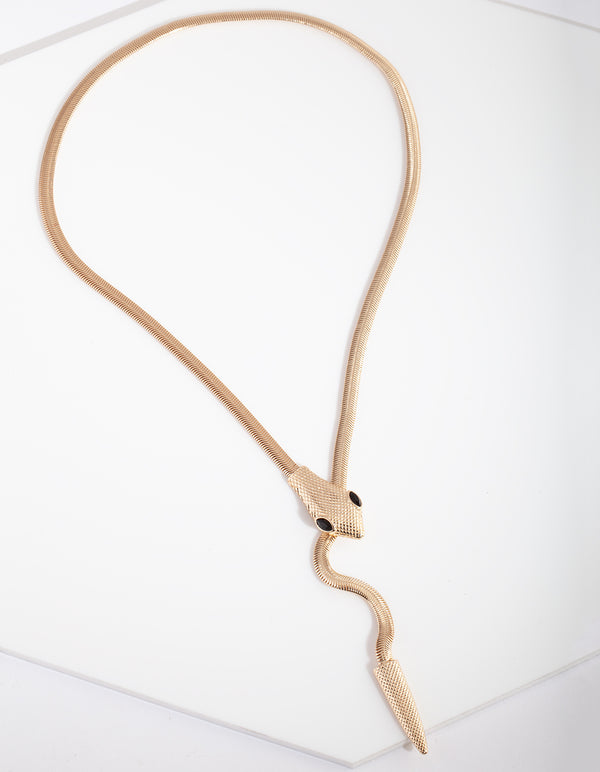 Gold Snake Wrap Necklace