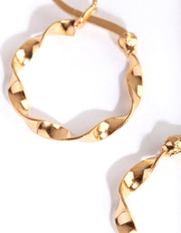 Gold Plated Sterling Silver 15mm Twist Hoop Earrings - link has visual effect only