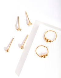 Gold Plated Sterling Silver Ball Cluster Pack Earring - link has visual effect only