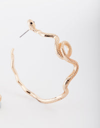 Gold Snake Hoop Earrings - link has visual effect only