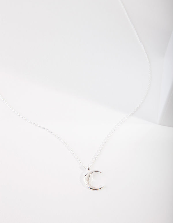 Sterling Silver Crescent Moon Necklace