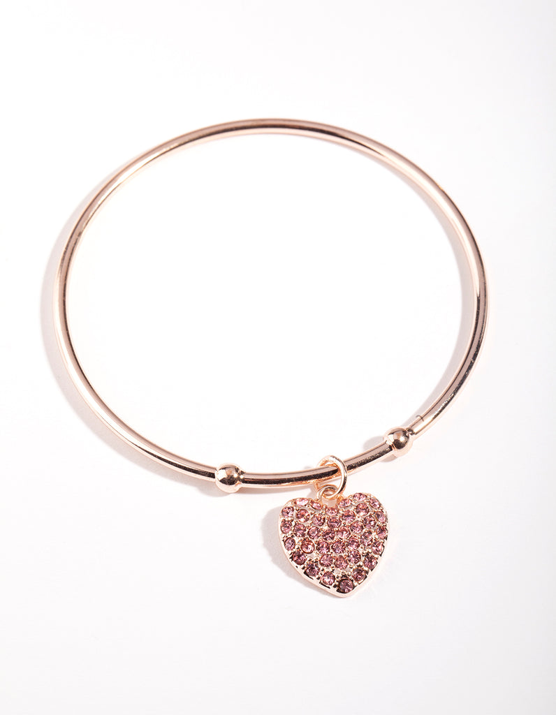 Kids Rose Gold Diamante Sugar & Spice Bracelet