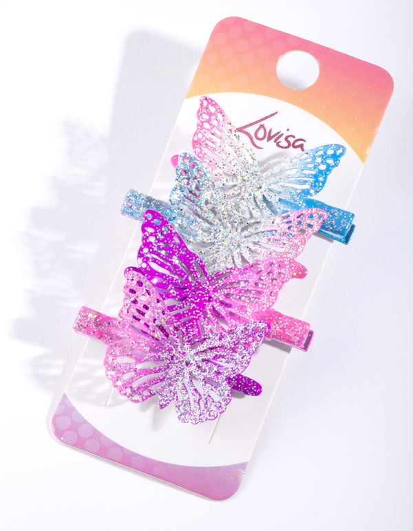 Kids Rainbow Butterfly Clip Pack