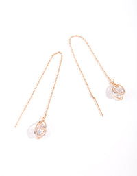 Gold Cubic Zirconia Caged Teardrop Earrings - link has visual effect only