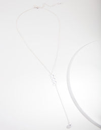 Silver Cubic Zirconia Drop Necklace - link has visual effect only