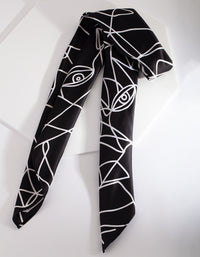 Black White Face Print Scarf - link has visual effect only