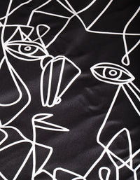 Black White Face Print Scarf - link has visual effect only