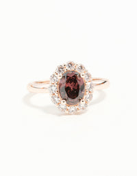 Rose Gold Pink Stone Engagement Ring - link has visual effect only