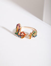 Rainbow Love Diamante Ring - link has visual effect only