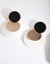 Black White Shell Disc Earrings - link has visual effect only