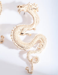 Gold Large Swirl Dragon Earrings - link has visual effect only