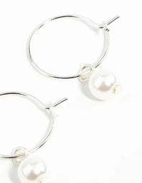 Silver Pearl Hoop Earrings - link has visual effect only