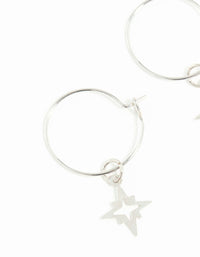 Gunmetal Star Hoop Earrings - link has visual effect only