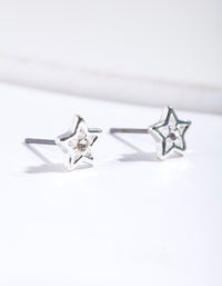 Silver Diamante Star Stud Earrings - link has visual effect only