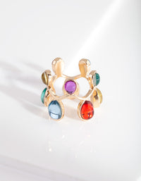 Gold Multi Gem Loop Ring - link has visual effect only