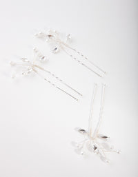 Silver Dainty Navette Hair Pins - link has visual effect only