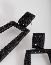 Black Diamante Geometric Earrings - link has visual effect only